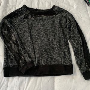 Express lace sleeve sweatshirt